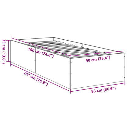 Giroletto senza Materasso Rovere Sonoma 90x190 cm | homemem39
