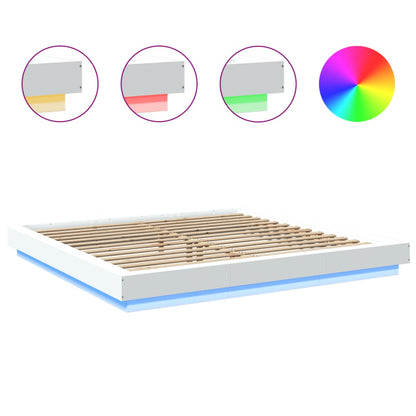 Giroletto con Luci LED Bianco 200x200 cm in Legno Multistrato | homemem39