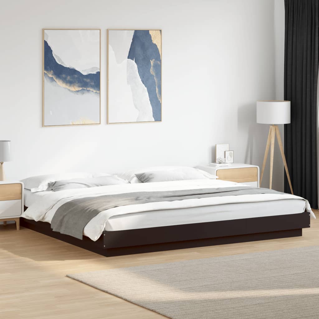 Giroletto con Luci LED Nero 200x200 cm in Legno Multistrato | homemem39