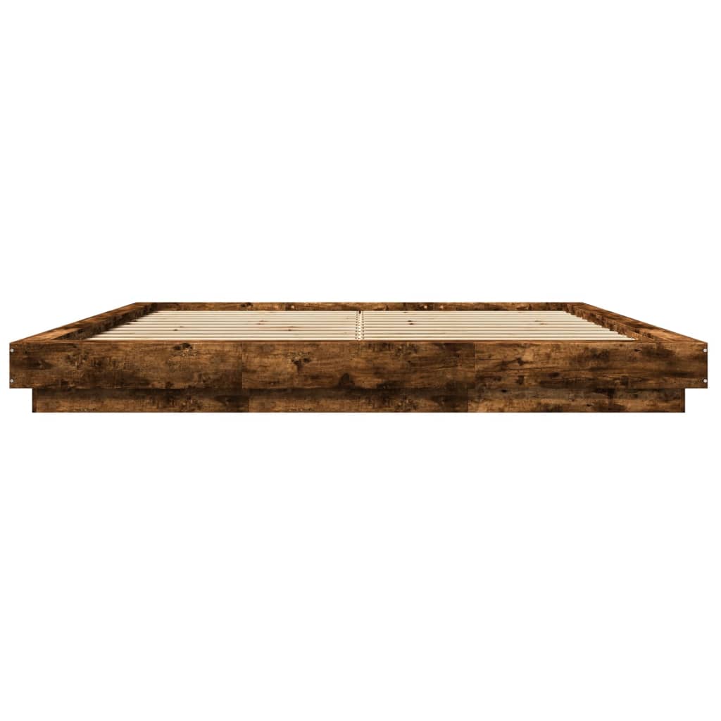 Giroletto con Luci LED Rovere Fumo 200x200 cm Legno Multistrato - homemem39