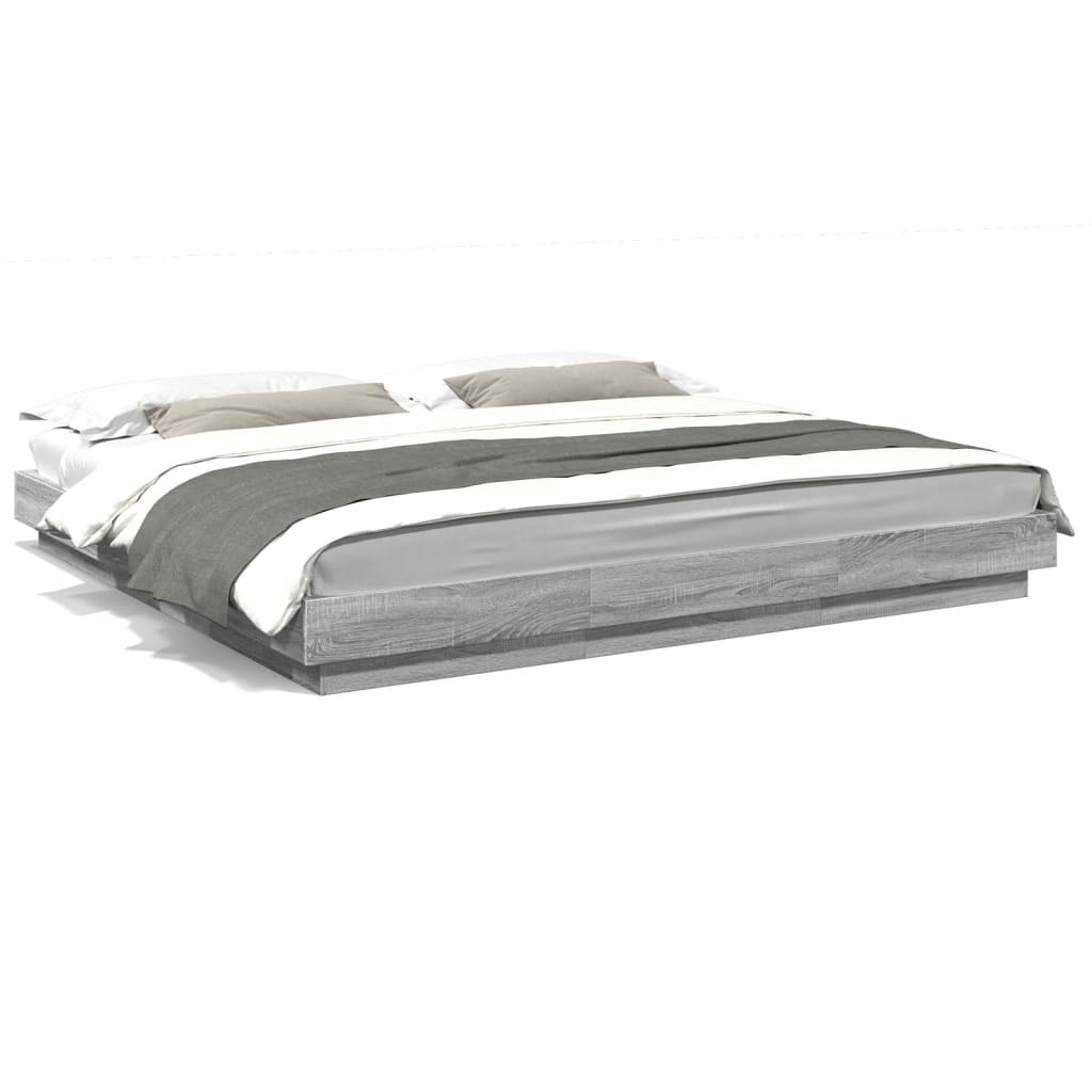 Giroletto Luci LED Grigio Sonoma 200x200 cm Legno Multistrato | homemem39