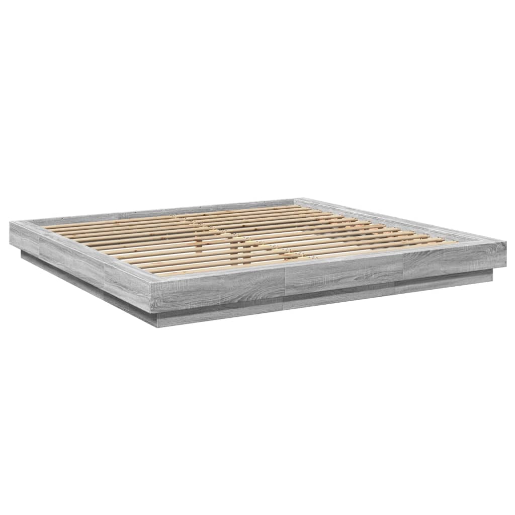 Giroletto Luci LED Grigio Sonoma 200x200 cm Legno Multistrato | homemem39