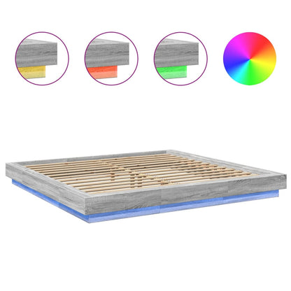 Giroletto Luci LED Grigio Sonoma 200x200 cm Legno Multistrato | homemem39
