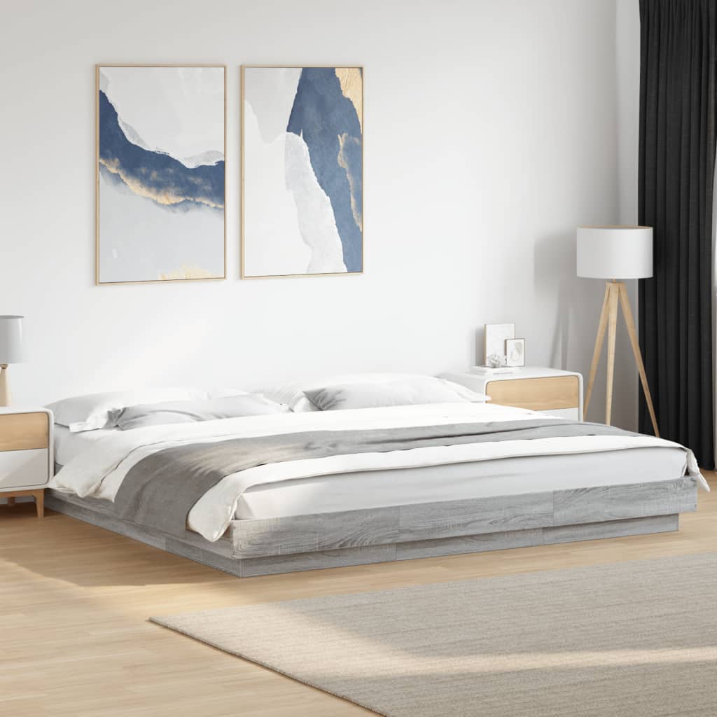 Giroletto Luci LED Grigio Sonoma 200x200 cm Legno Multistrato | homemem39