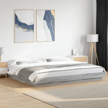 Giroletto Luci LED Grigio Sonoma 200x200 cm Legno Multistrato | homemem39