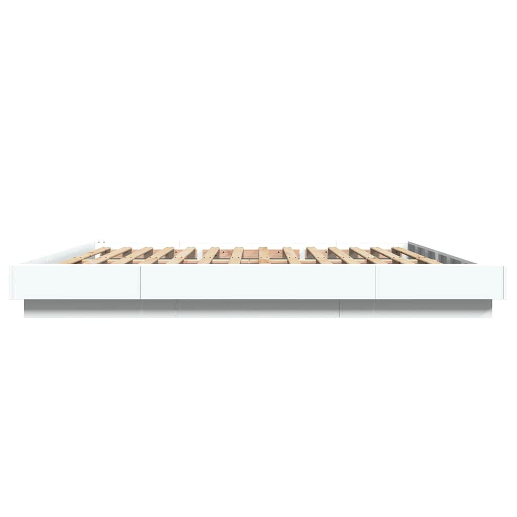 Giroletto con Luci LED Bianco 180x200 cm in Legno Multistrato | homemem39
