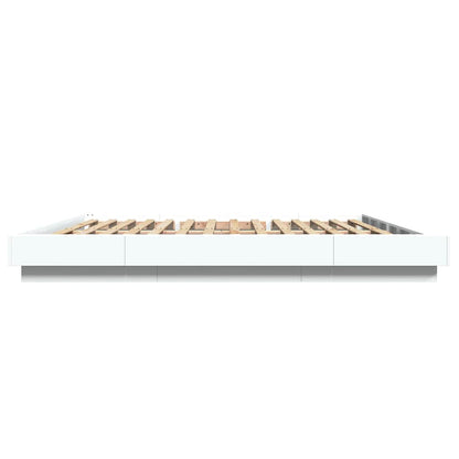 Giroletto con Luci LED Bianco 180x200 cm in Legno Multistrato | homemem39