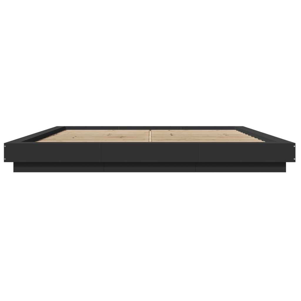 Giroletto con Luci LED Nero 180x200 cm in Legno Multistrato | homemem39