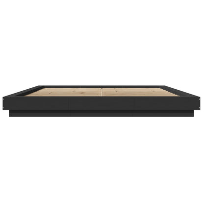 Giroletto con Luci LED Nero 180x200 cm in Legno Multistrato | homemem39