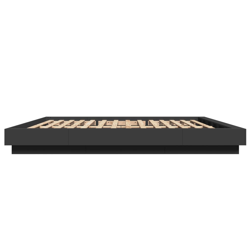 Giroletto con Luci LED Nero 180x200 cm in Legno Multistrato | homemem39