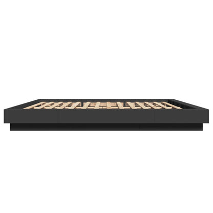 Giroletto con Luci LED Nero 180x200 cm in Legno Multistrato | homemem39