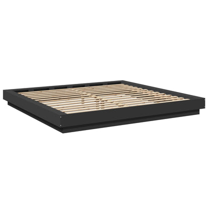 Giroletto con Luci LED Nero 180x200 cm in Legno Multistrato | homemem39