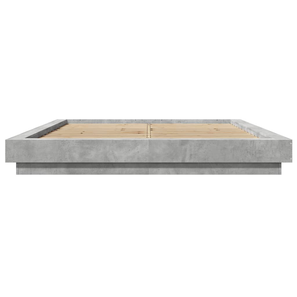 Giroletto Luci LED Grigio Cemento 160x200 cm Legno Multistrato - homemem39