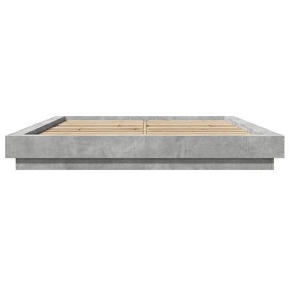 Giroletto Luci LED Grigio Cemento 160x200 cm Legno Multistrato - homemem39