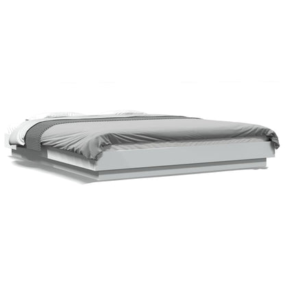 Giroletto con Luci LED Bianco 150x200 cm in Legno Multistrato | homemem39