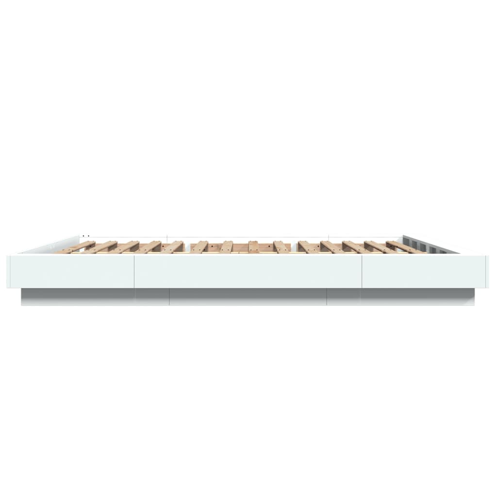 Giroletto con Luci LED Bianco 150x200 cm in Legno Multistrato | homemem39