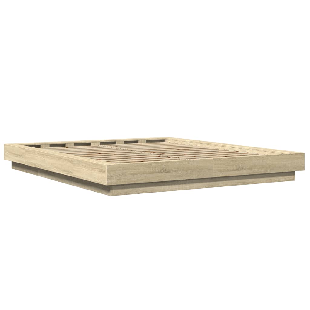 Giroletto Luci LED Rovere Sonoma 150x200 cm Legno Multistrato - homemem39