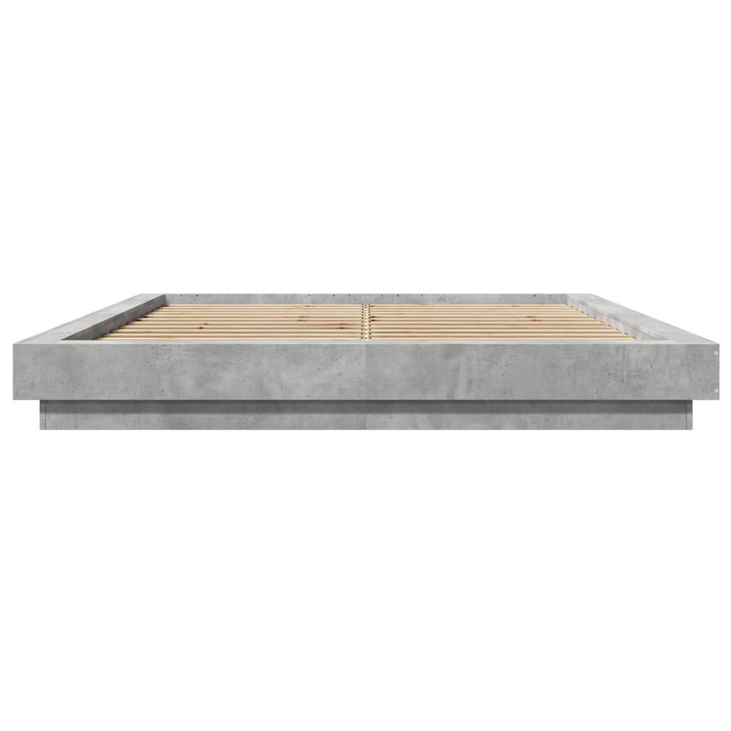 Giroletto Luci LED Grigio Cemento 150x200 cm Legno Multistrato