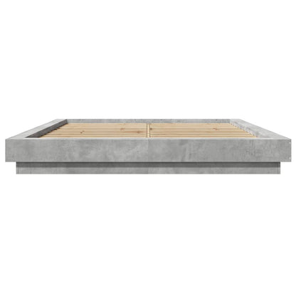 Giroletto Luci LED Grigio Cemento 150x200 cm Legno Multistrato