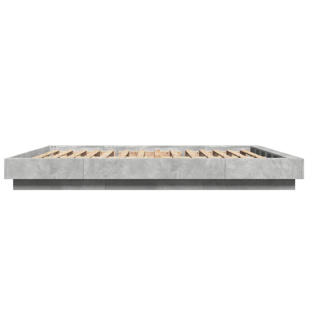 Giroletto Luci LED Grigio Cemento 150x200 cm Legno Multistrato
