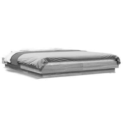 Giroletto Luci LED Grigio Sonoma 150x200 cm Legno Multistrato | homemem39