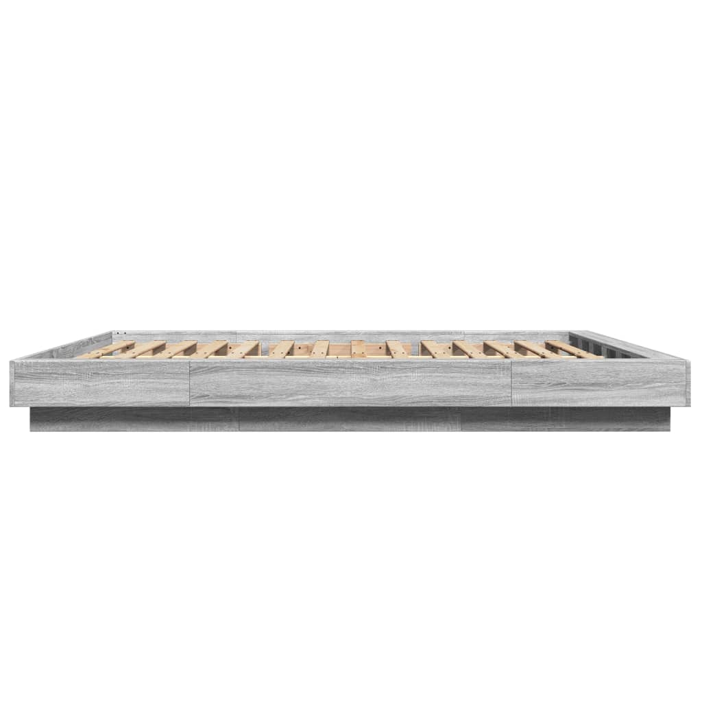 Giroletto Luci LED Grigio Sonoma 150x200 cm Legno Multistrato | homemem39