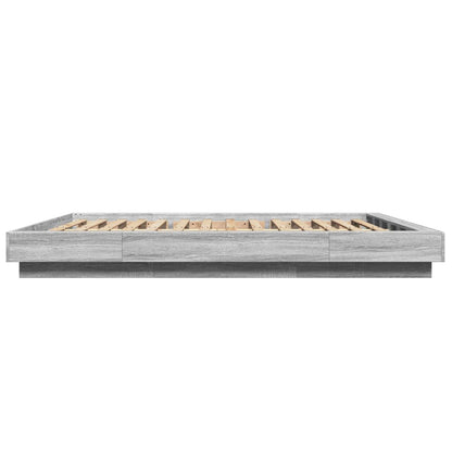 Giroletto Luci LED Grigio Sonoma 150x200 cm Legno Multistrato | homemem39