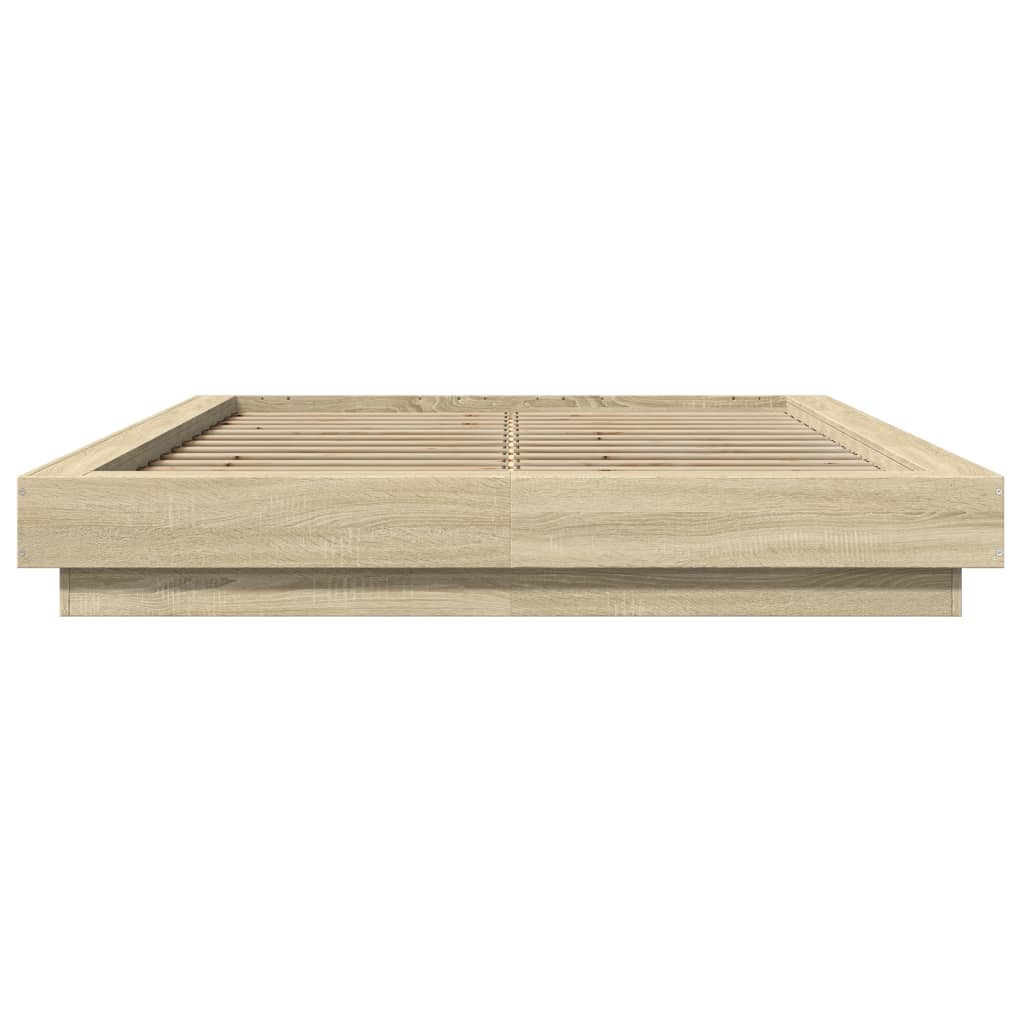 Giroletto Luci LED Rovere Sonoma 140x200 cm Legno Multistrato | homemem39