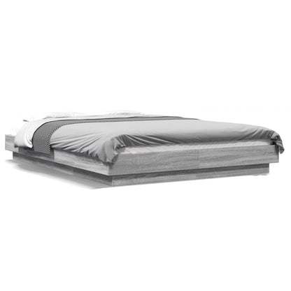 Giroletto Luci LED Grigio Sonoma 140x200 cm Legno Multistrato | homemem39
