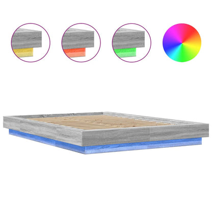Giroletto Luci LED Grigio Sonoma 140x200 cm Legno Multistrato | homemem39