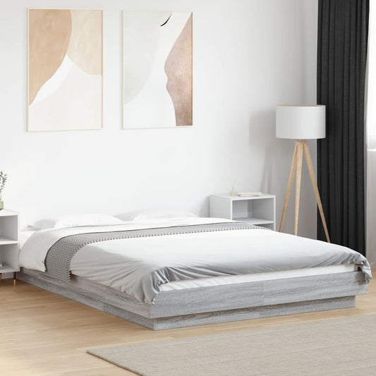 Giroletto Luci LED Grigio Sonoma 140x200 cm Legno Multistrato | homemem39