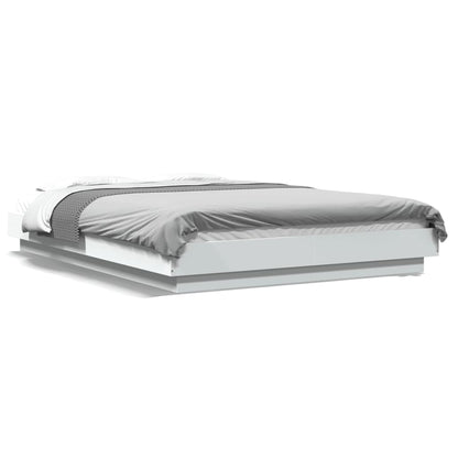 Giroletto con Luci LED Bianco 120x200 cm in Legno Multistrato | homemem39