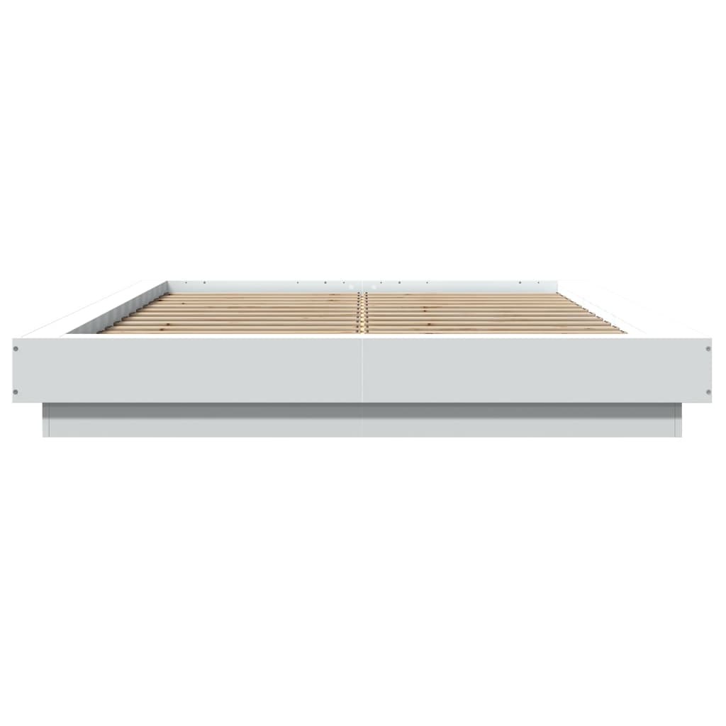 Giroletto con Luci LED Bianco 120x200 cm in Legno Multistrato | homemem39