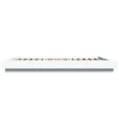 Giroletto con Luci LED Bianco 120x200 cm in Legno Multistrato | homemem39