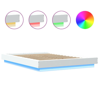 Giroletto con Luci LED Bianco 120x200 cm in Legno Multistrato | homemem39