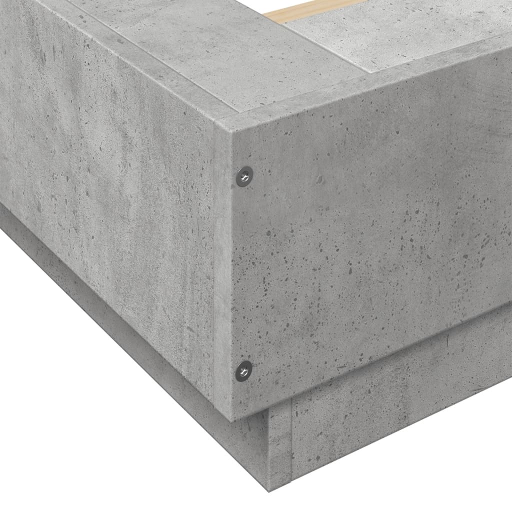 Giroletto Luci LED Grigio Cemento 120x200 cm Legno Multistrato | homemem39