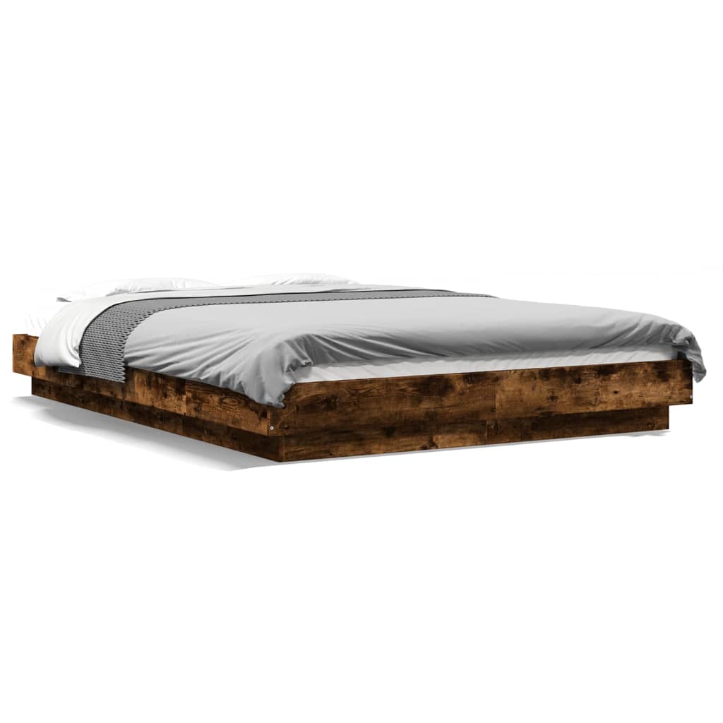 Giroletto con Luci LED Rovere Fumo 120x200 cm Legno Multistrato | homemem39