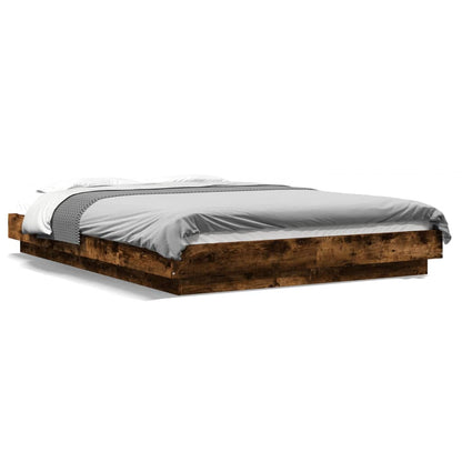 Giroletto con Luci LED Rovere Fumo 120x200 cm Legno Multistrato | homemem39