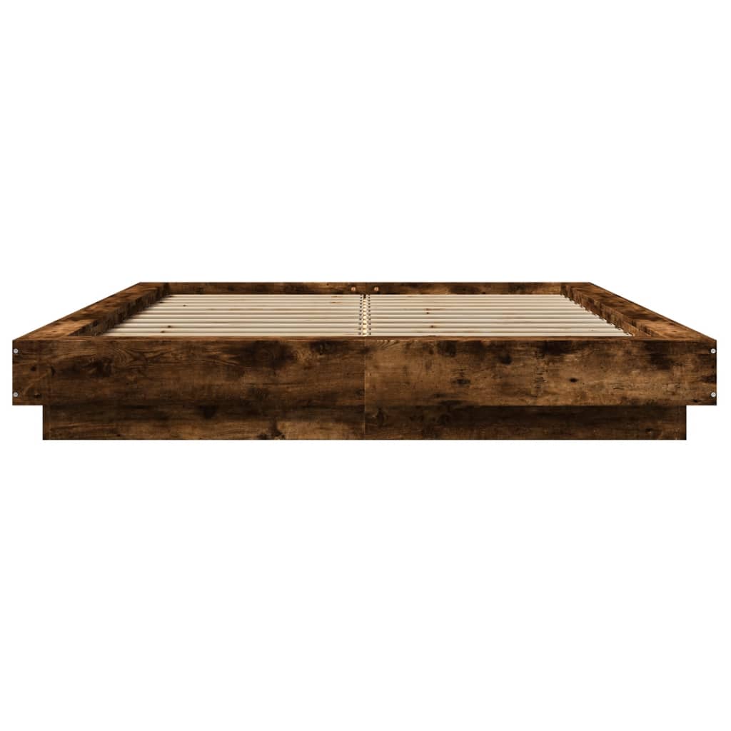 Giroletto con Luci LED Rovere Fumo 120x200 cm Legno Multistrato | homemem39