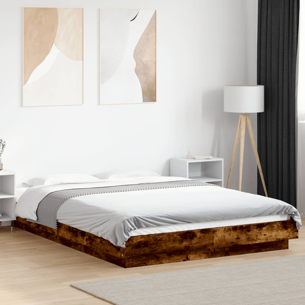 Giroletto con Luci LED Rovere Fumo 120x200 cm Legno Multistrato | homemem39