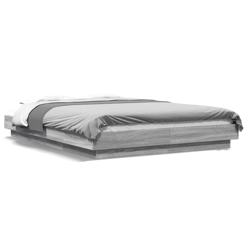 Giroletto Luci LED Grigio Sonoma 120x200 cm Legno Multistrato | homemem39