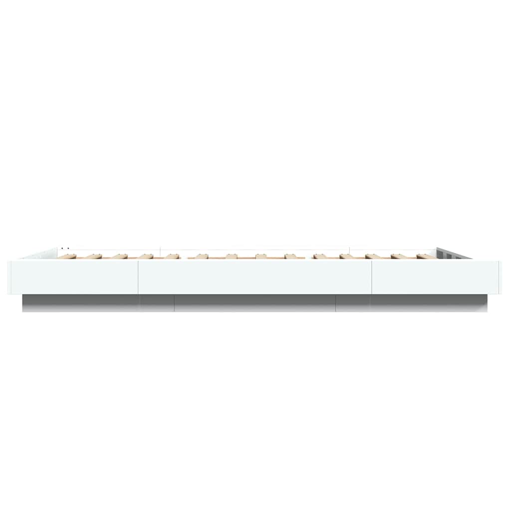 Giroletto con Luci LED Bianco 100x200 cm in Legno Massello | homemem39