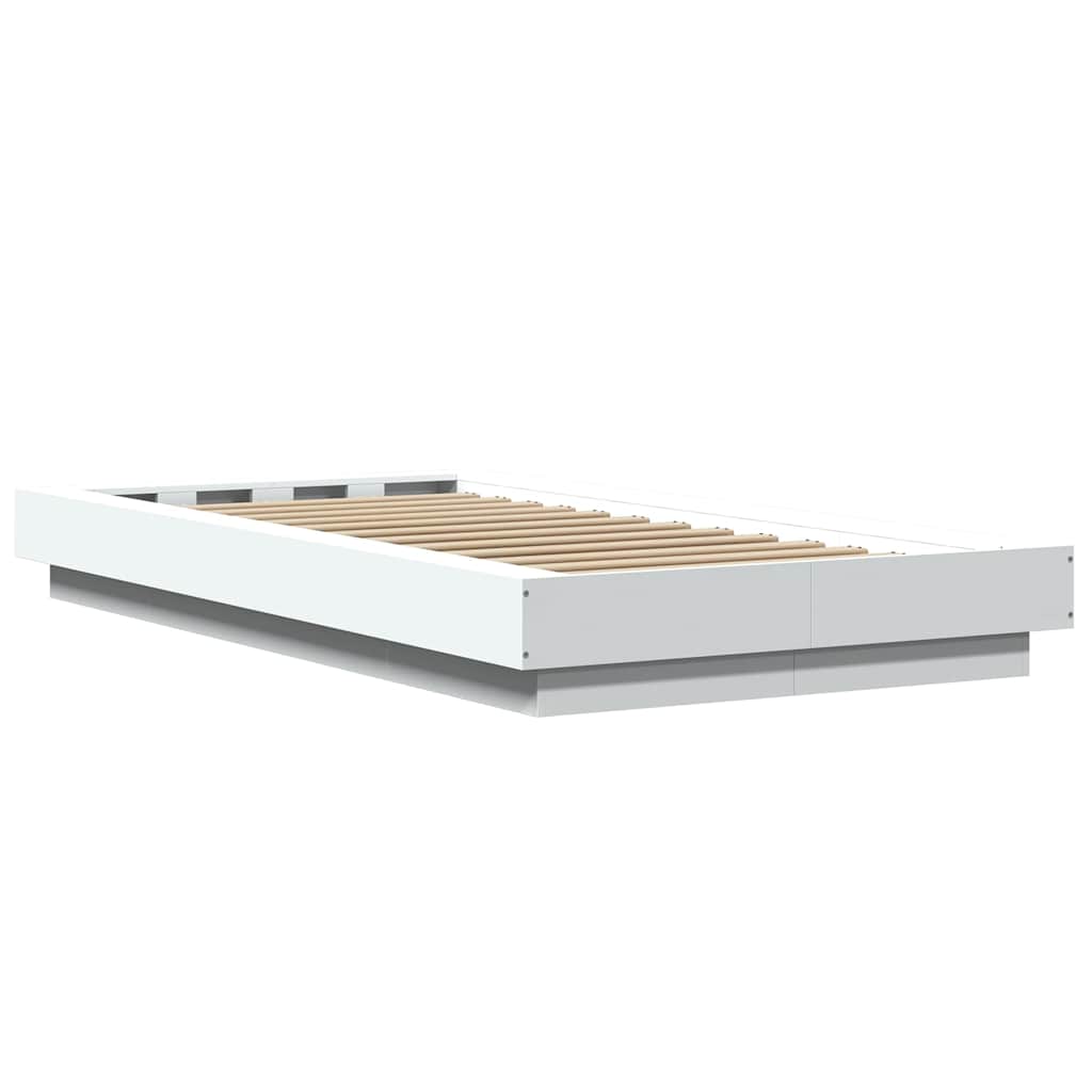 Giroletto con Luci LED Bianco 100x200 cm in Legno Massello | homemem39