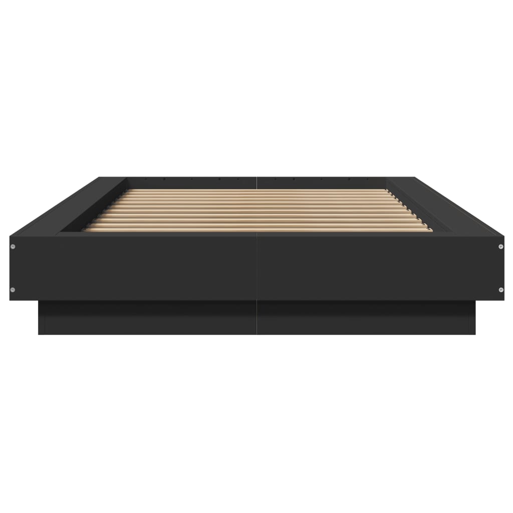 Giroletto con Luci LED Nero 100x200 cm in Legno Massello - homemem39