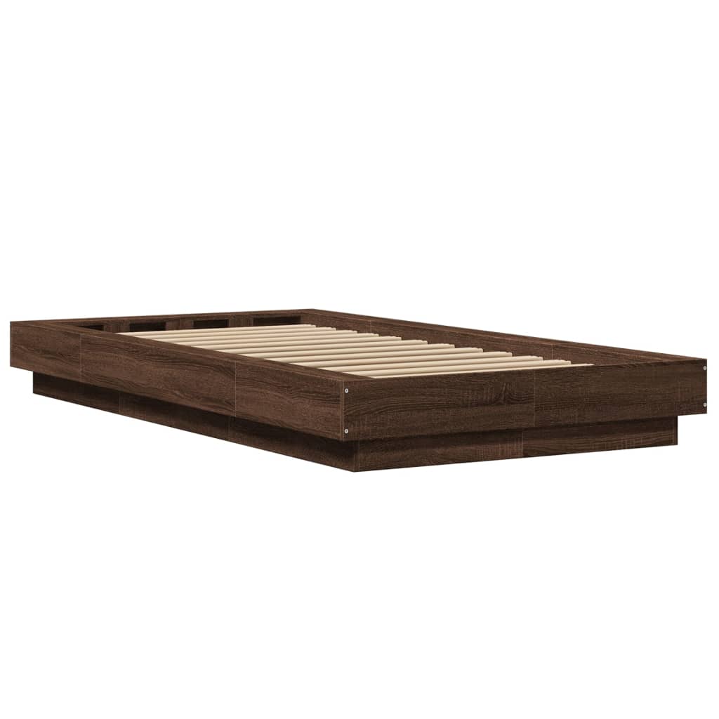 Giroletto Luci LED Rovere Marrone 100x200 cm Legno Multistrato | homemem39