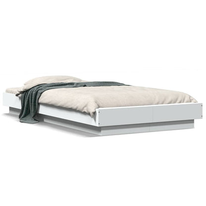 Giroletto con Luci LED Bianco 90x200 cm in Legno Multistrato | homemem39