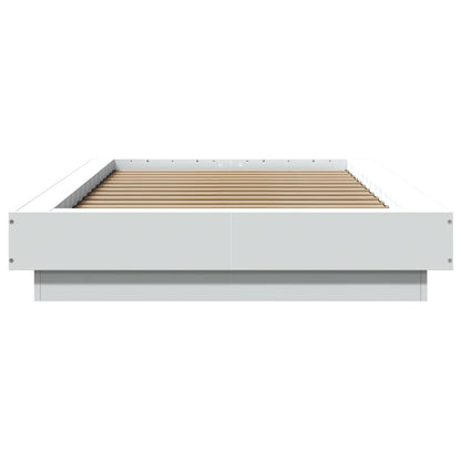 Giroletto con Luci LED Bianco 90x200 cm in Legno Multistrato | homemem39