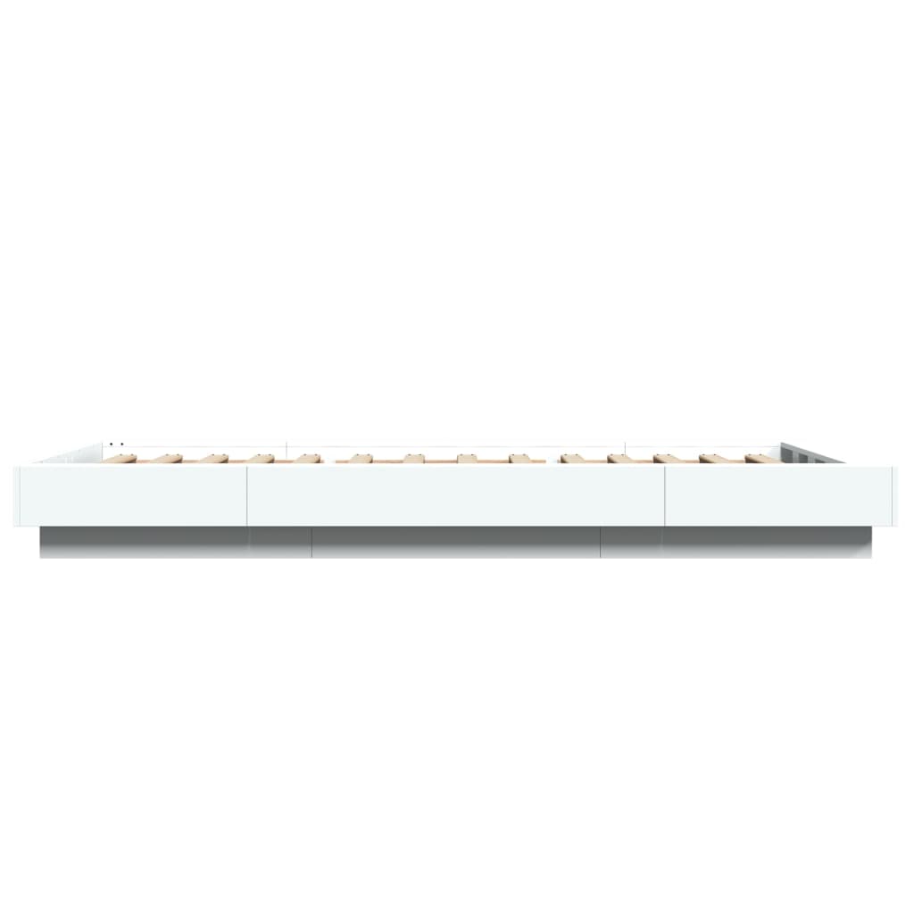 Giroletto con Luci LED Bianco 90x200 cm in Legno Multistrato | homemem39