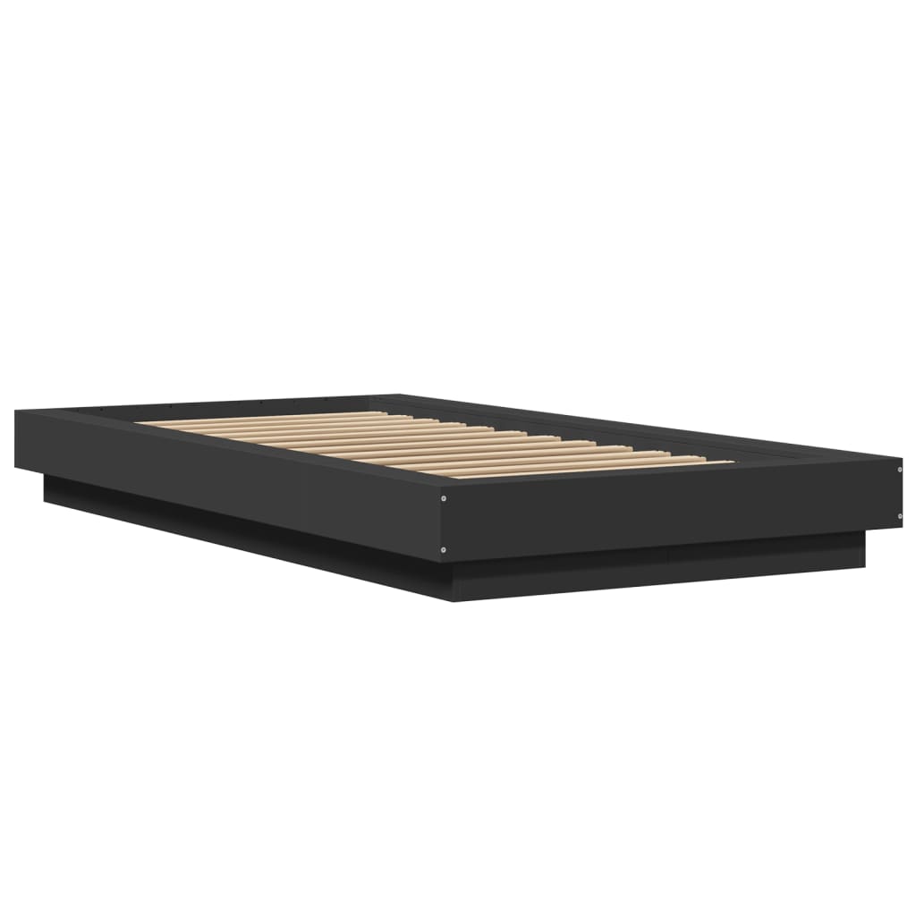 Giroletto con Luci LED Nero 90x200 cm in Legno Multistrato | homemem39