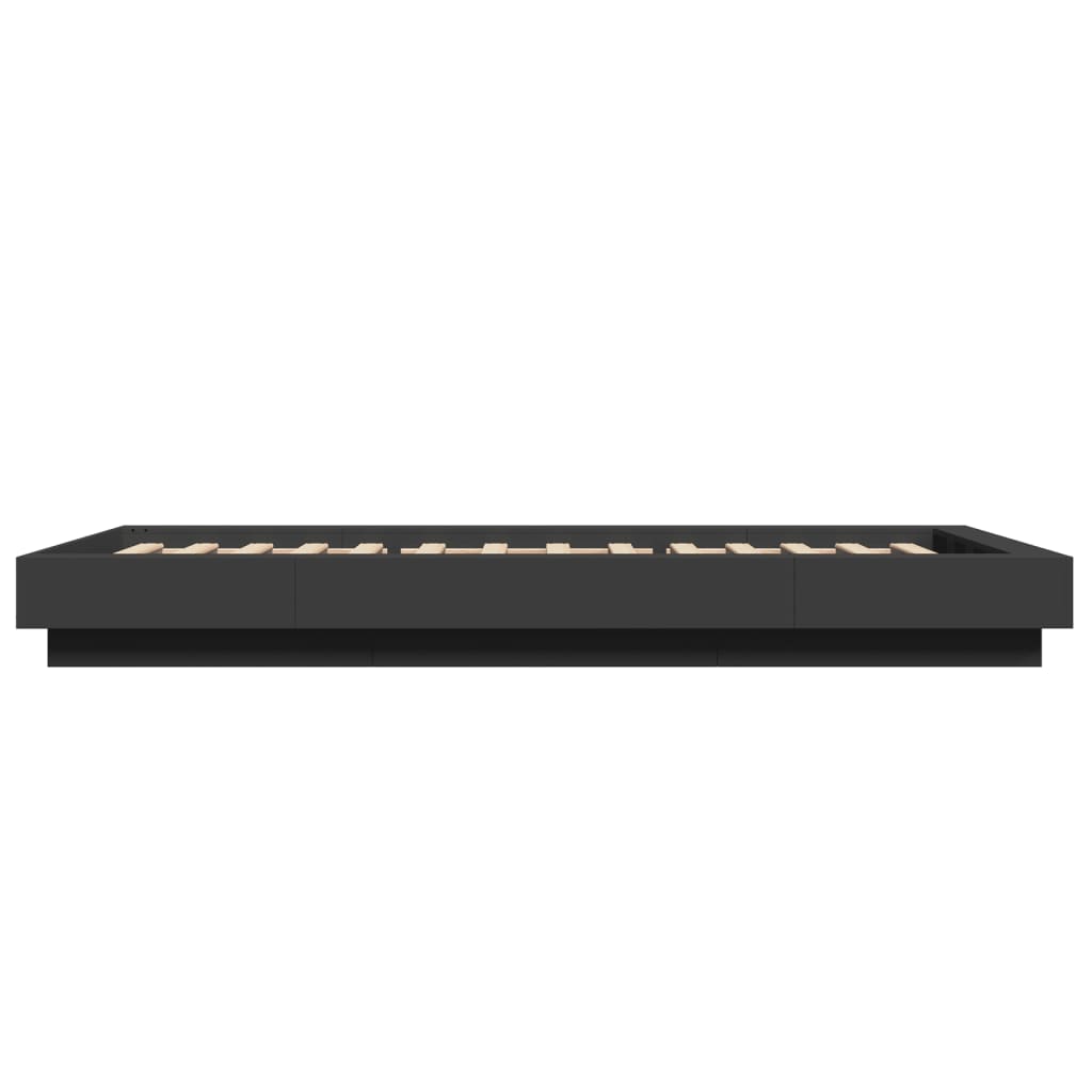 Giroletto con Luci LED Nero 90x200 cm in Legno Multistrato | homemem39